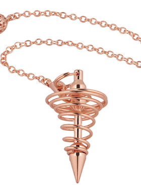 欧美复古风雏形弹簧合金金属灵摆 配珠链重力集中灵气吊坠