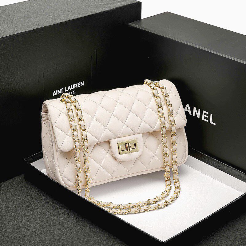 大牌小香风菱格链条包女士新款轻奢百搭肩斜挎包风手提女包