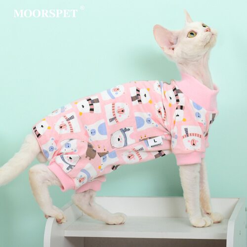 德文无毛猫衣服护肚四脚衣