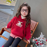 女童加绒保暖卫衣秋冬2025新款儿童时髦百搭冬季加厚休闲女潮P68，童装卫衣/绒衫，祺妙童装