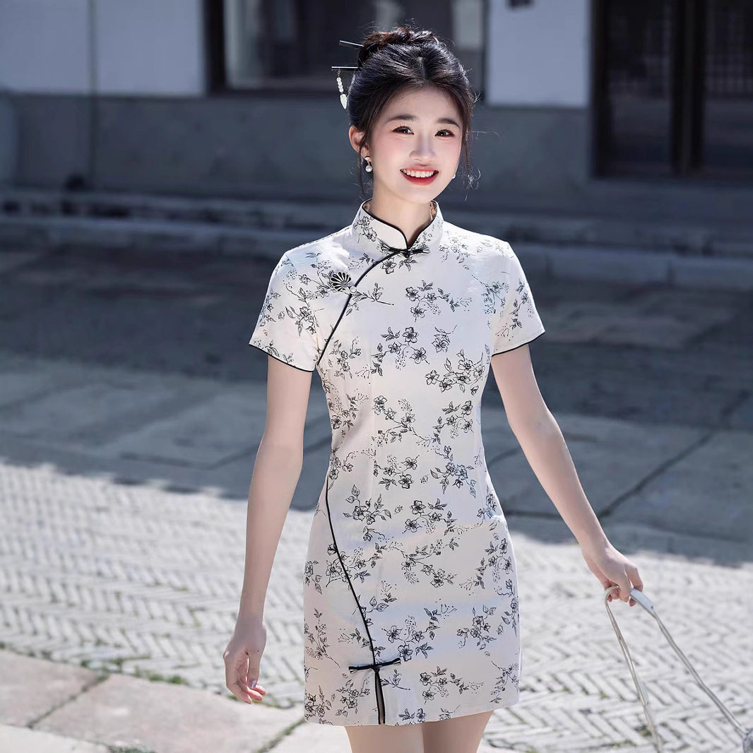 小个子旗袍2026绝美级感新中式改良少女学生礼服夏季短款连衣裙