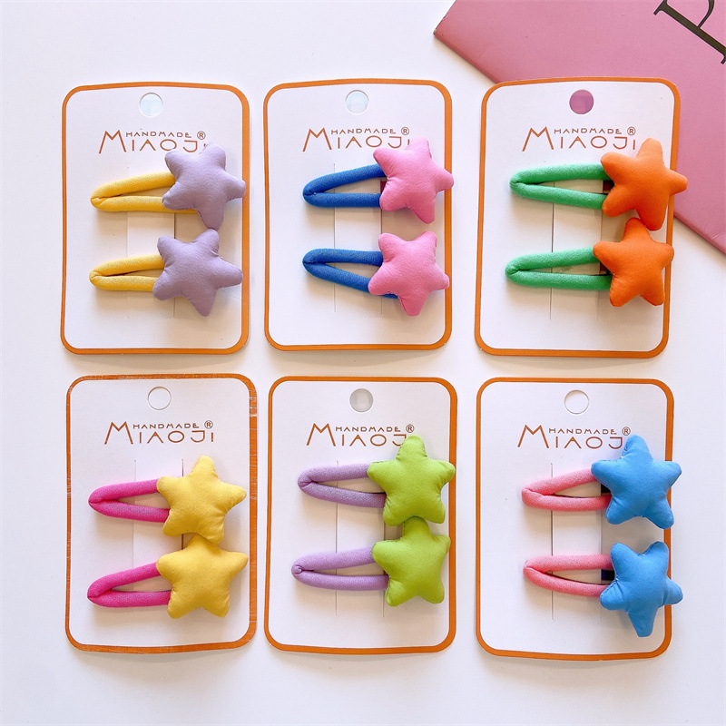 纯色发夹布艺儿童发卡