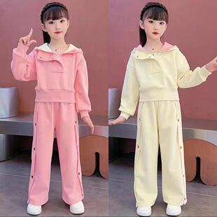 春季新款运动套装2026中大女童春款韩版时尚网红连帽卫衣两件套装