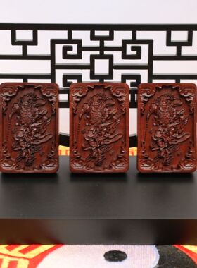 老料雷击枣木火神王灵官吊坠挂件平安王天君像直播货源道家法器