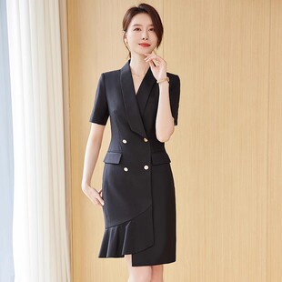 夏末清仓促销职业连衣裙女轻奢高级感收腰显瘦西装裙气质工装礼服