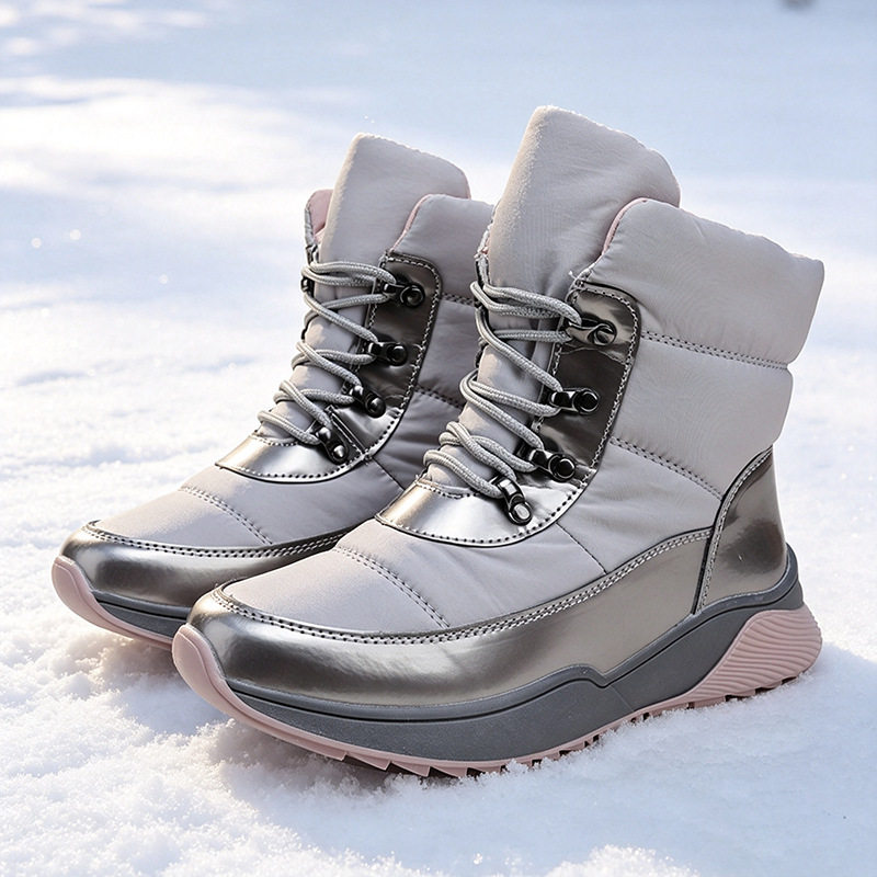 防风防水雪地靴抗寒保暖中筒棉鞋
