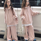 女童套装秋装2025新款大童半拉链卫衣阔腿裤休闲运动儿童洋气时髦，童装休闲套装，祺儿童装