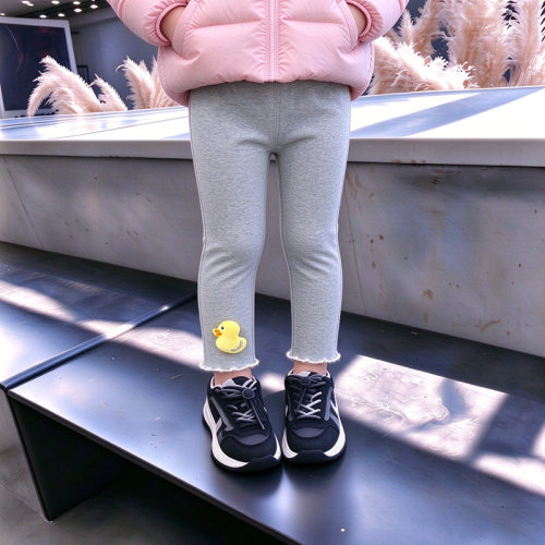 2026女宝宝冬季打底裤1-3岁加绒加厚修身可爱鸭子女童保暖裤子