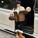 女童2025年冬季新款洋气大翻领小香风加绒加厚棉服女大童保暖外套，童装棉衣，祺儿童装