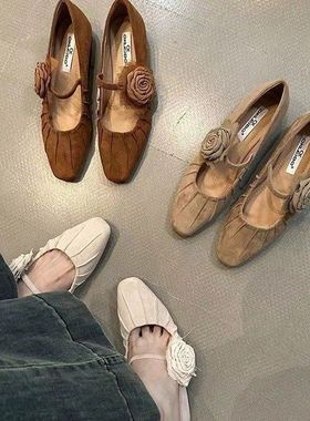 Mary Jane Shoes for Women 2024 Retro Medium Heeled Women's S