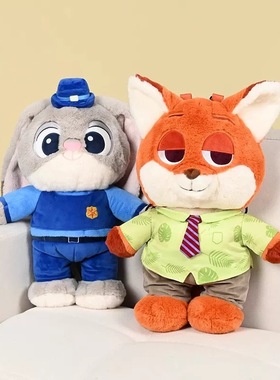 卡通朱迪尼克毛绒公仔双肩包搞怪动物城背包少女心出游玩偶背包