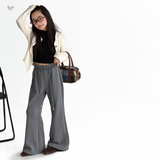 女童2025年冬季新款贴标一体绒加绒休闲喇叭裤女大童户外保暖卫裤，童装裤子，祺儿童装