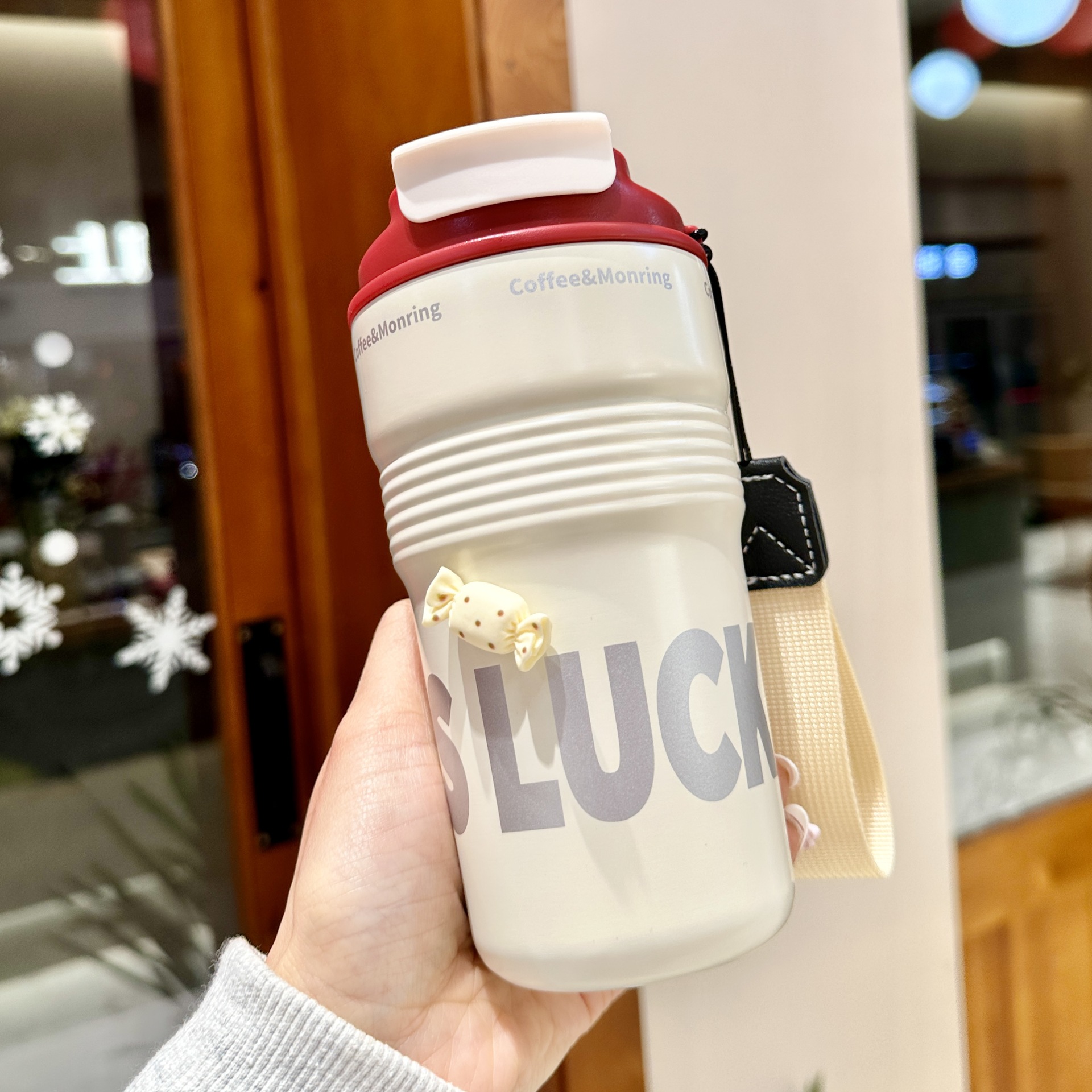 咖啡杯316不锈钢保温杯户外女学生吸管水杯礼品杯子刻字防烫