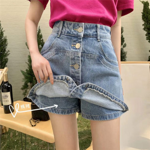 裙 防走光设计感腰显瘦百搭半身裙裤 牛仔短裙女春夏韩版 辣妹新款