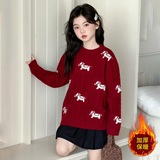 红小马毛衣+黑裙