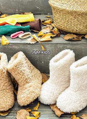 韩版童鞋2025女童冬季新款网红儿童毛毛靴加绒加厚雪地靴保暖棉靴