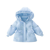 女童棉服冬季2025新款洋气儿童连帽收腰棉衣女爱莎公主棉袄外套，童装棉衣，祺妙童装
