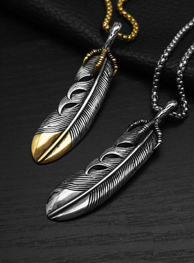 跨境鹰爪吊坠项链羽毛男女饰品