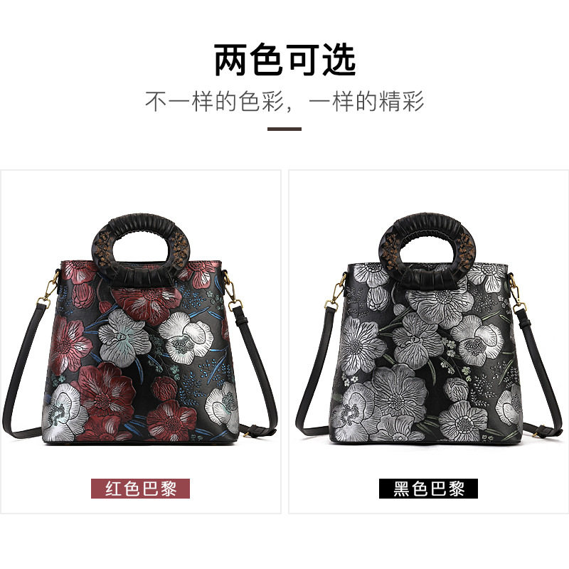 2024 봄 여름 새로운 핸드백 여성 가방 민족 스타일 틈새 디자인 복고풍 어깨 PU 크로스 바디 백