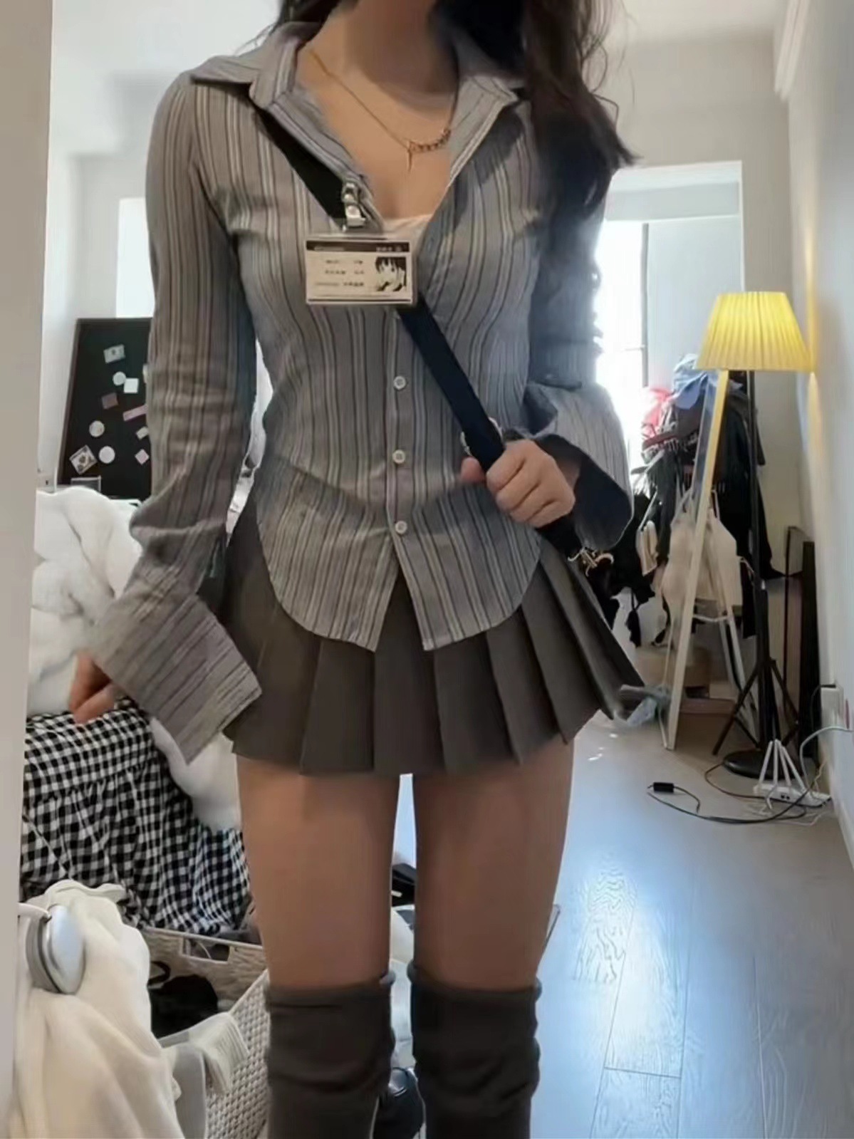 纯欲制服套装长袖设计感小众