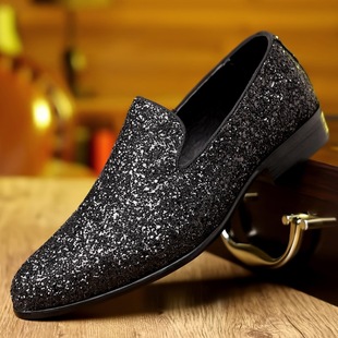 Luxury sequins Groom 亮皮男鞋 Party Men Wedding Shoes 派对皮鞋