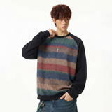 渐变圆领卫衣春季款撞色插肩袖潮牌质感套头衫上衣MW3957-P51控85，男装卫衣，电商A362