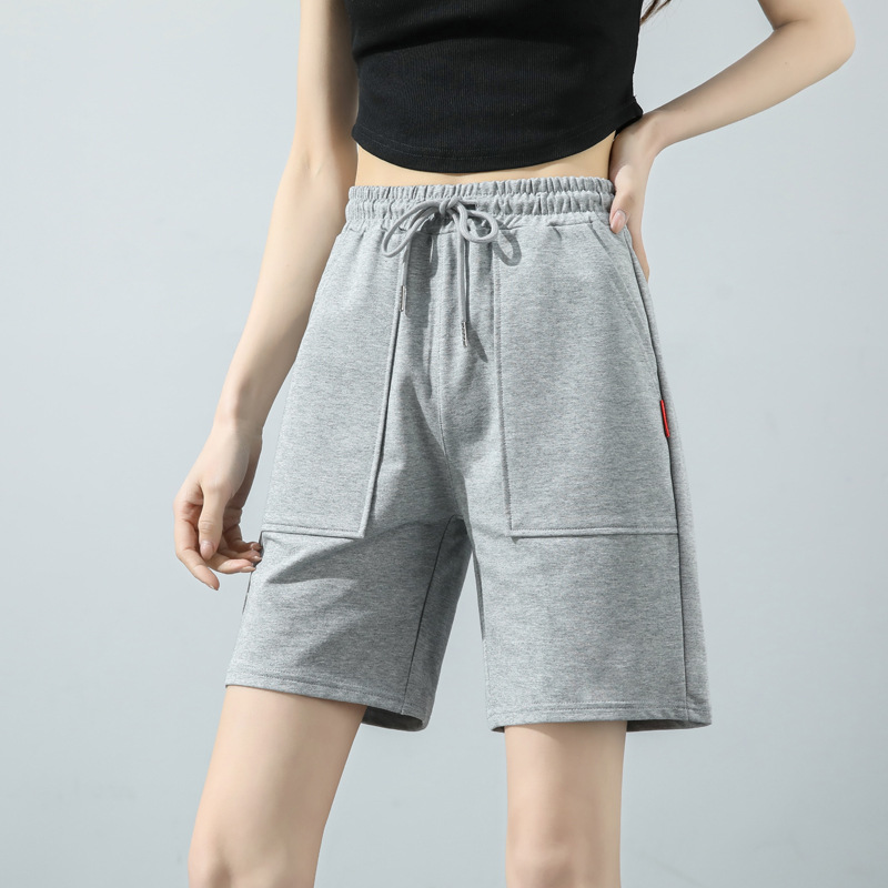 新款2023运动短裤女跑步学生夏季宽松热裤休闲阔脚裤大码舒适透气