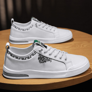 春款奥伦百搭套脚小白鞋潮流韩版透气休闲鞋四季时尚真皮板鞋男鞋