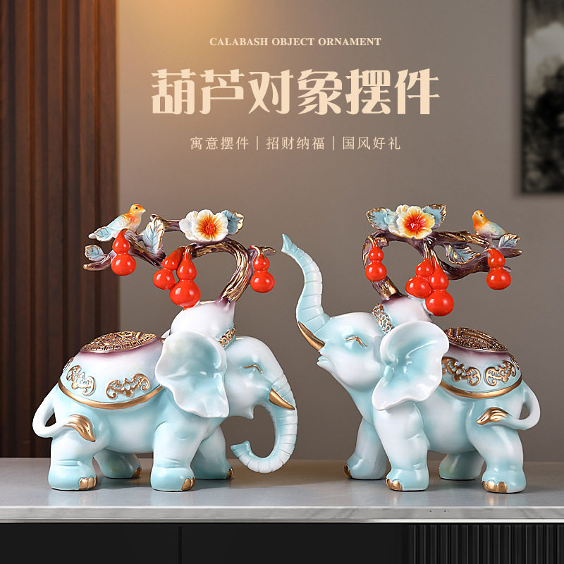 事事如意财福大象摆件一对象创意家居玄关客厅电视柜轻奢档装饰品,家居饰品,装饰摆件,淘宝优惠券,粉丝福利购,淘宝优惠卷