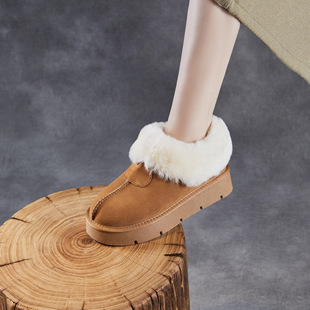 塔茨特厚底2025新款雪地靴女皮毛一体冬加绒加厚东北防滑羊毛短靴