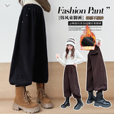 女童加绒裤子2025新款秋冬儿童一体绒外穿靴裤大童冬季加厚束脚裤，童装裤子，祺儿童装