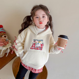 女童加绒保暖卫衣秋冬2025新款儿童时髦百搭冬季加厚休闲女潮P68，童装卫衣/绒衫，祺妙童装