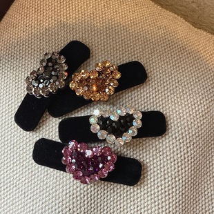 超闪施家水钻侧边夹BB夹级感满钻爱心掰掰夹后脑勺碎发夹子头饰