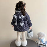 女童棉服冬季2025新款洋气儿童棉袄加厚女孩公主碎花冬装外套P118，童装棉衣，祺妙童装