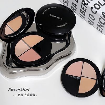 SWEET MINT三色魔法遮瑕膏遮盖脸部斑点痘痘印黑眼圈泪沟平价彩妆