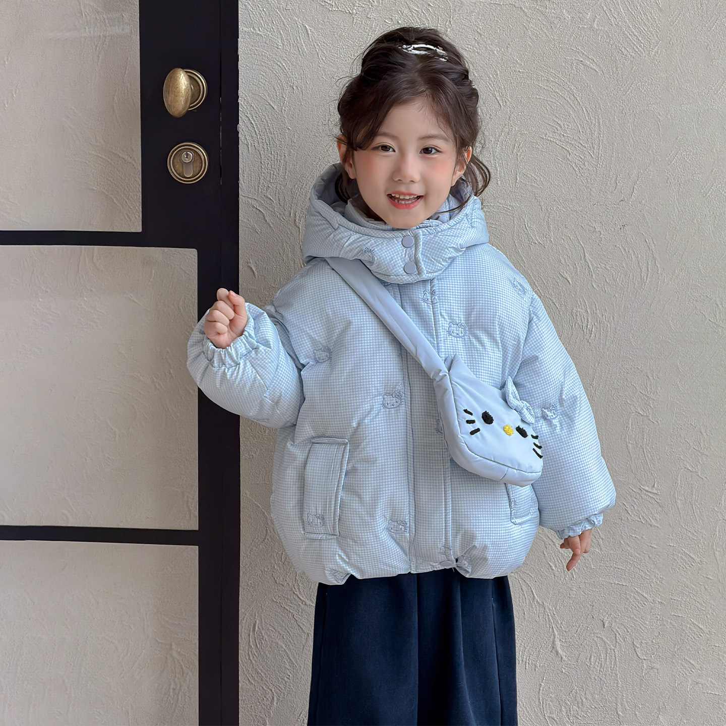 女童羽绒服2025新款洋气小女孩冬装棉袄儿童白鸭绒外套保暖面包服，童装羽绒服，祺妙童装