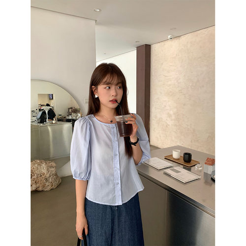 2026小衫短袖衬衫女2025夏季宽松休闲衬衣开衫女142CH352宽松显瘦