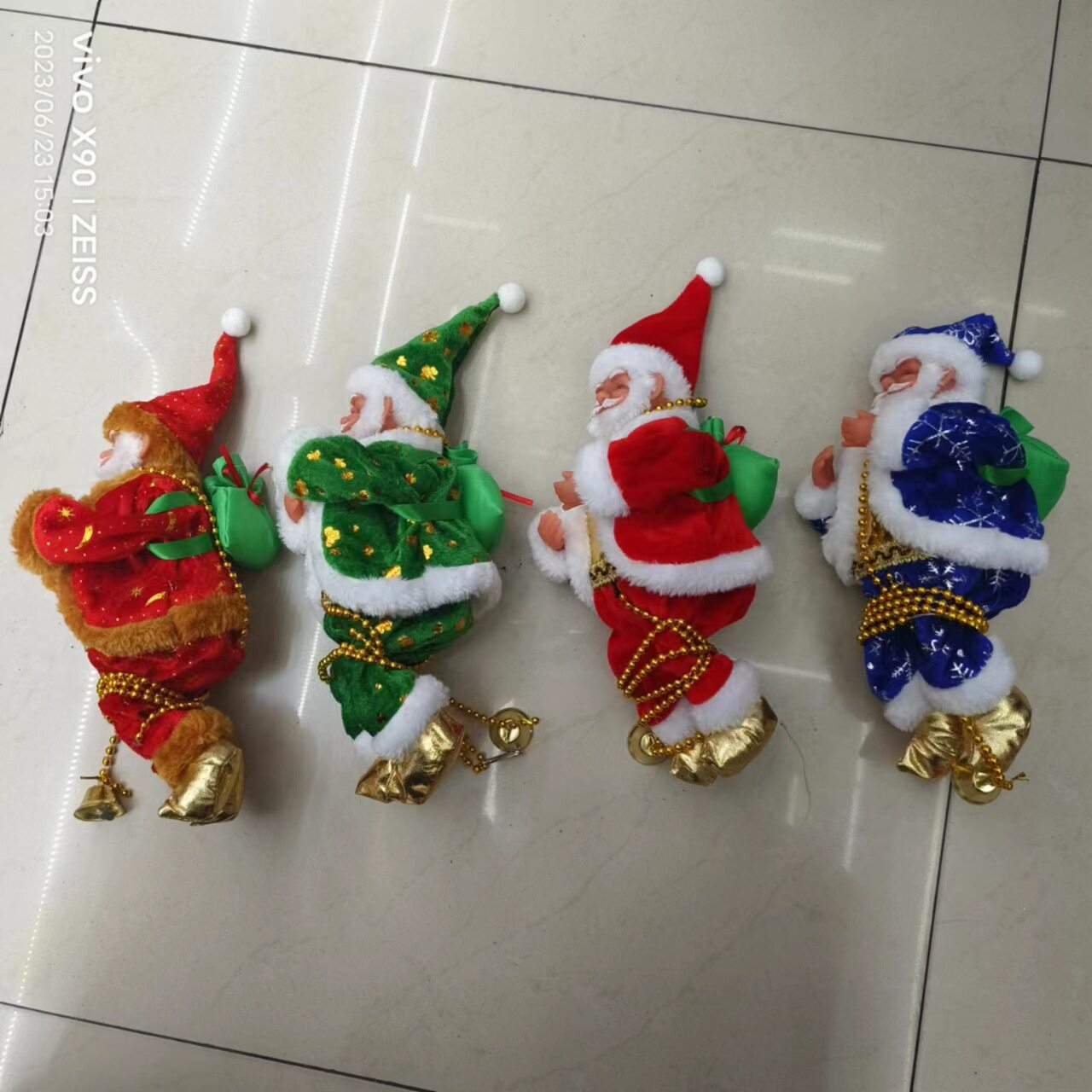 圣诞老人爬珠公仔音乐毛绒玩具