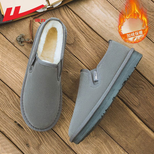 回力棉鞋冬季一脚蹬鞋加绒保暖鞋雪地棉老北京棉鞋士雪地靴