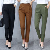 elastic pants Women new woman waist trousers high 休闲长裤