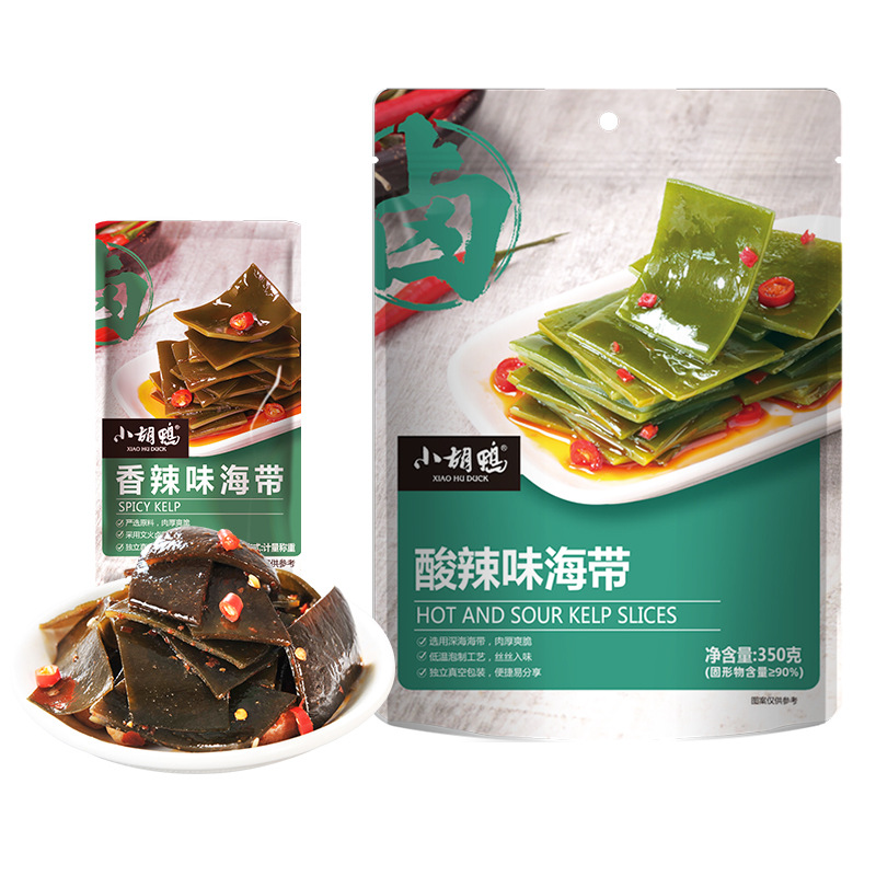 湖北小胡鸭品牌酸辣海带片350g即食休闲解馋小零食办公室追剧小吃