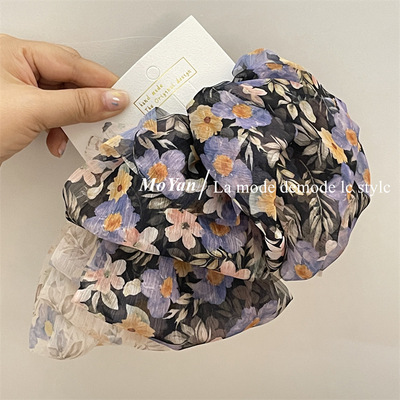 碎花立体蝴蝶结后脑勺木尚花