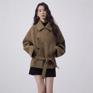 THERSTUDIO ROW 秋冬短款大衣秋冬领系裹感复古羊毛翻领短外套