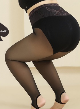 黑桃HeiTao新款加加大美人鱼御富姐黑丝裸感光腿神器保暖连裤袜