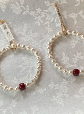 施家珍珠手链朱砂原矿原石