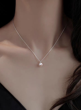 s925银珍珠项链颈链轻奢项链2026新款爆款秋冬小众锁骨链