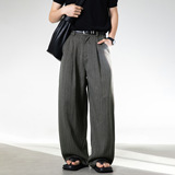 春季新款质感宽松老钱风休闲裤潮牌直筒长裤子MK2494-P55控88，男装休闲裤，电商A362