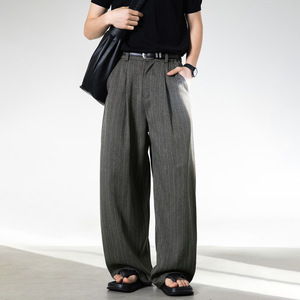 春季新款质感宽松老钱风休闲裤潮牌直筒长裤子MK2494-P55控88，男装休闲裤，电商A362