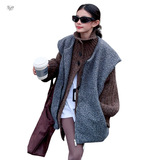 女童2025年秋冬新款韩系毛衣外套毛毛马甲女大童冬季户外加绒加厚，童装外套，祺儿童装