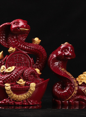 朱砂摆件蛇朱砂十二生肖大蛇摆件家居客厅公饰工艺品